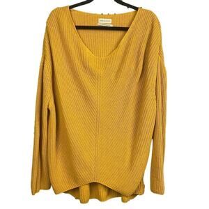 Urban Outfitters Mustard Yellow Knit Off Shoulder Sweater Size S